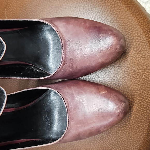 Maria Sharapova for cole haan air Alexa heels Distressed Purple Leather Size 7.5 - Picture 2 of 11